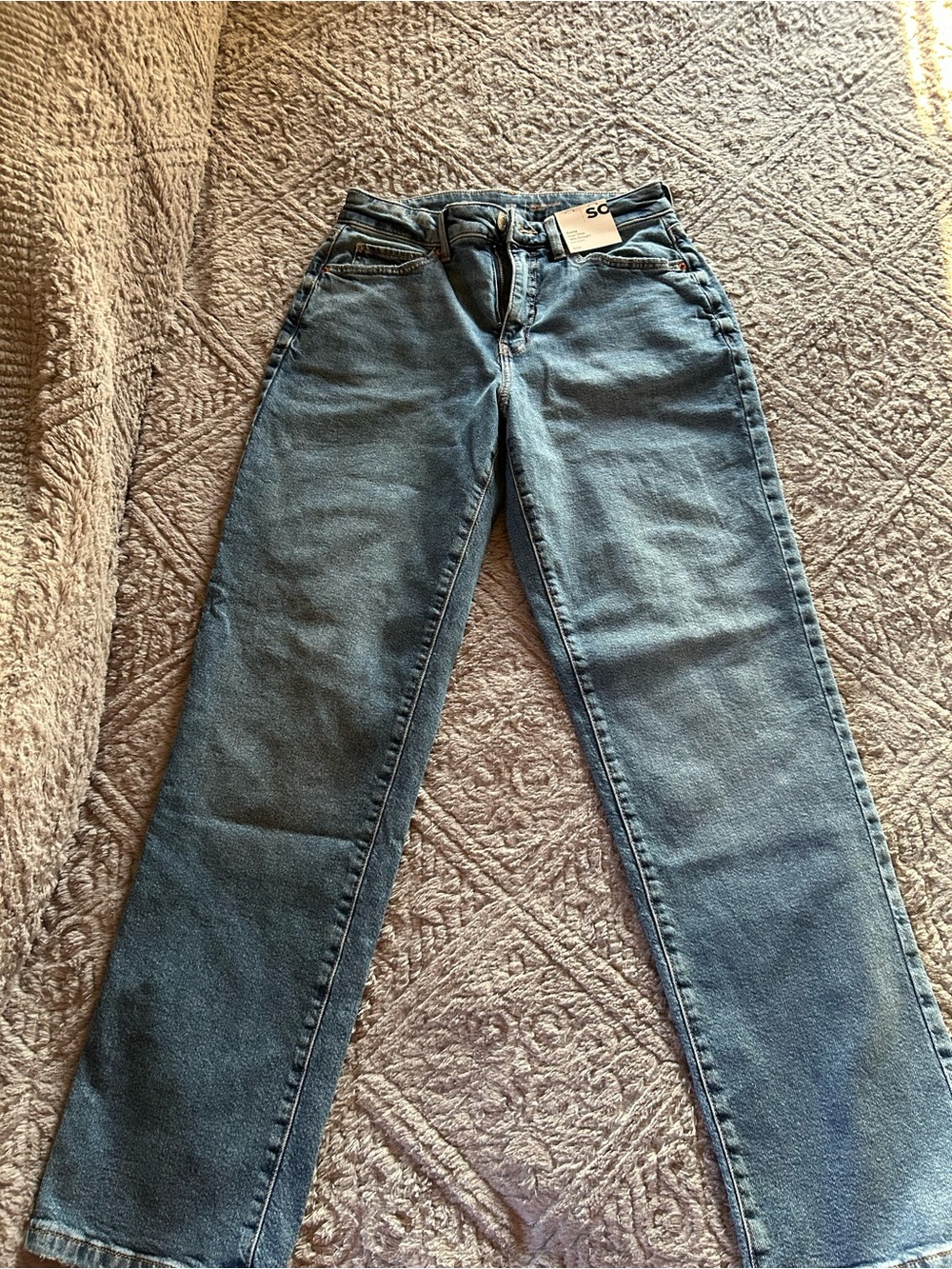 SO Women's Straight Leg Jeans - Light Blue Wash